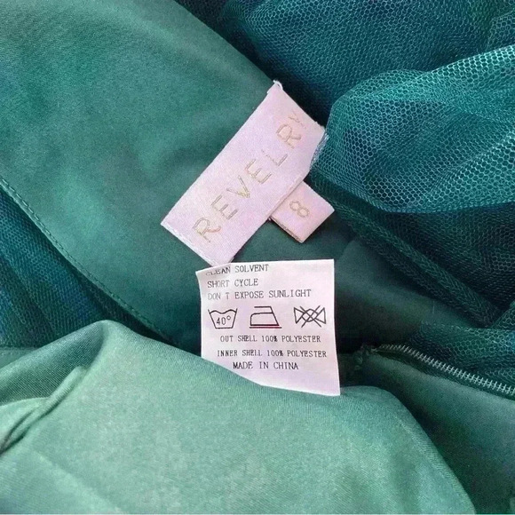 Revelry Cora Tulle v Neck Maxi Dress Classic Emerald 336 Womens 8 - Picture 13 of 16
